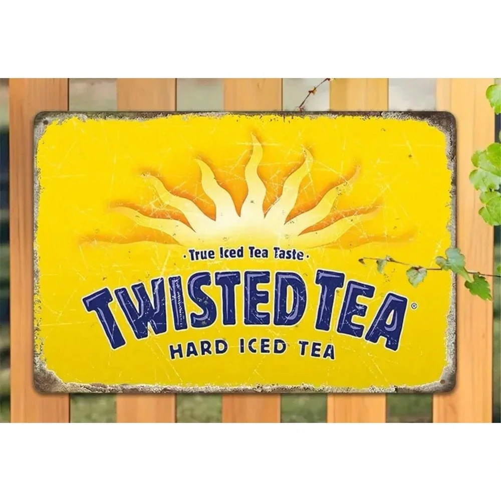New Twisted Tea Hard Ice Tea Tin Metal Sign 8x12  Bar Man Cave Garage Den Yellow
